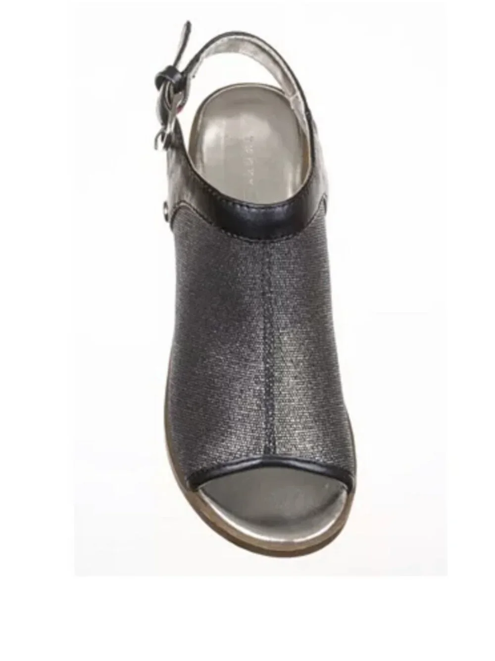 Tommy Hilfiger Girls Navy Blue And Silver Sling back Block Heeled Sandal Size 11